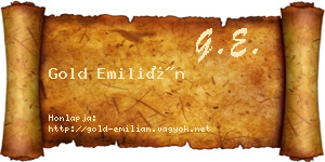 Gold Emilián névjegykártya